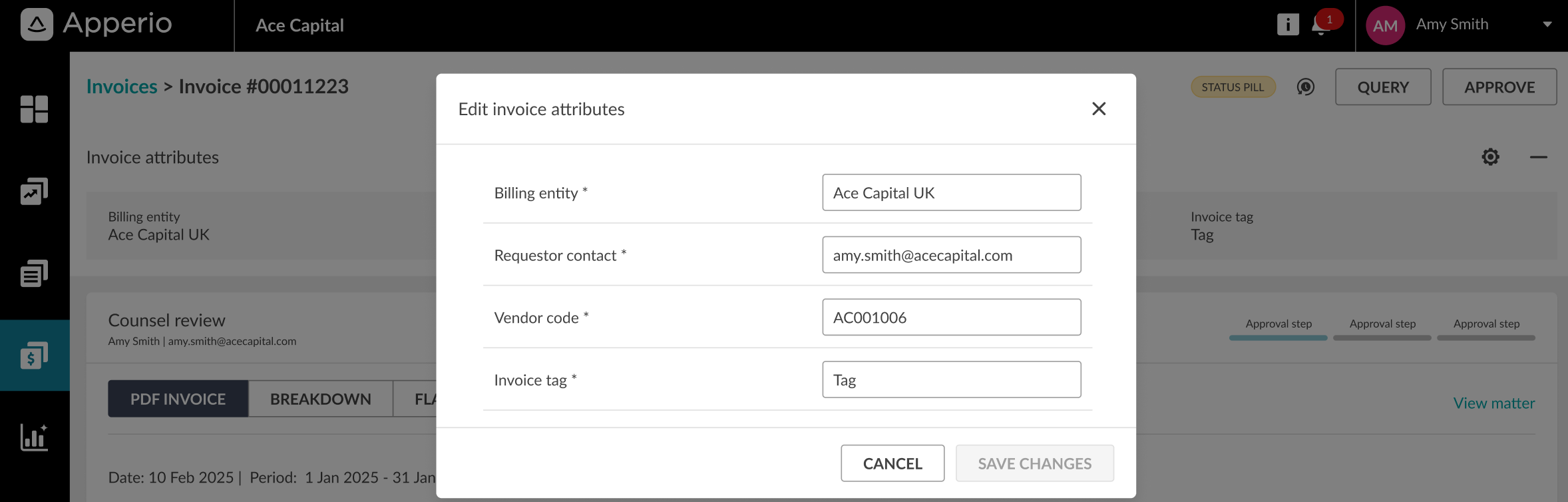 Invoice Attributes – Apperio